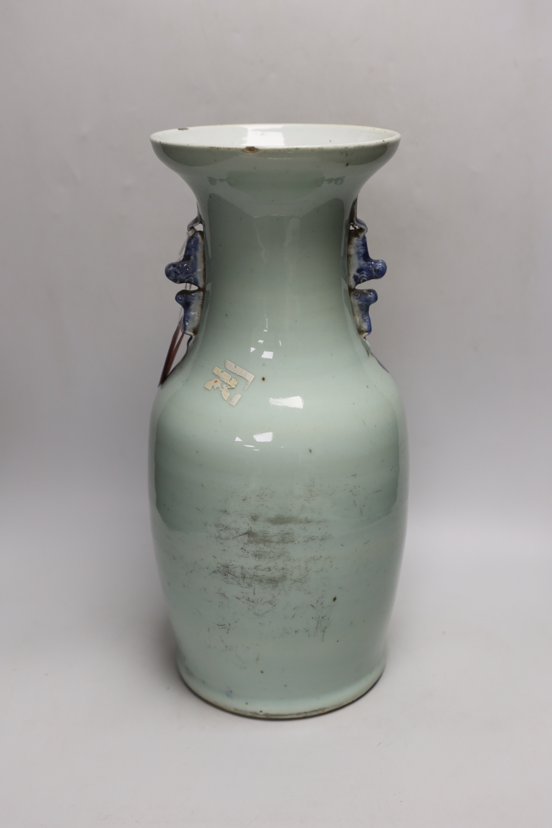 A 19th century Chinese celadon glazed vase, 42cm